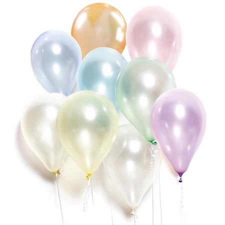 ลูกโป่งกลมเนื้อมุก คละสีโทนอ่อน ไซส์ 10 นิ้ว แพ็คละ 10 ใบ (Round Balloons Size 10" - Mixed Pearl Color)