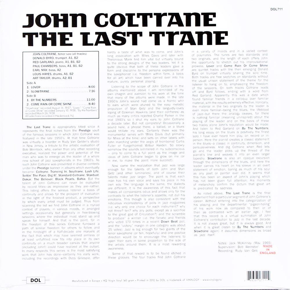 John Coltrane - The Last Trane 1lp NEW