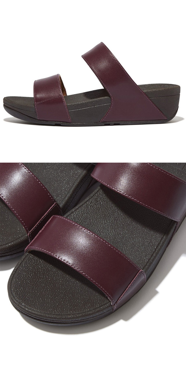 US7 : Fitflop Lulu Leather Slide Plummy ของแท้ นำเข้าจาก USA และ UK