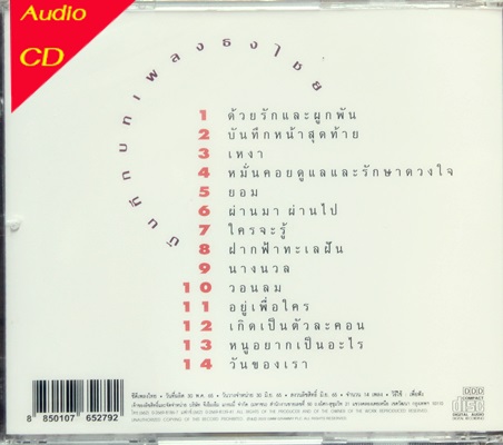 เบิร์ด ธงไชย - รวมเพลง บทที่ผูกพัน 1Cd N.