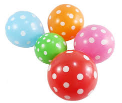 ลูกโป่งกลมนำเข้า พิมพ์ลายจุด คละสี ไซส์ 12 นิ้ว แพ็คละ 10 ใบ ( Polka Dot Printing Balloon - Mixed Color )