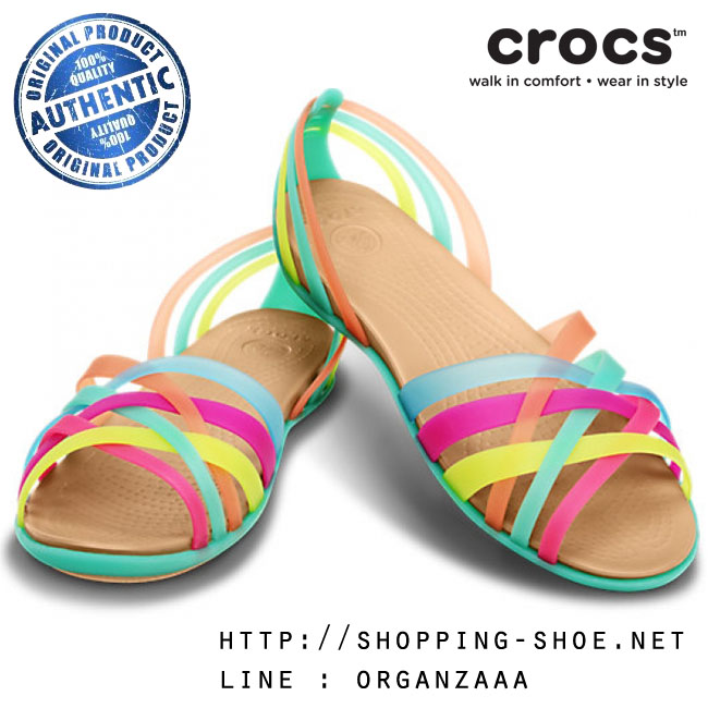 Crocs Women’s Huarache Flat - Multi / Island Green ของแท้ Outlet ไทยและอเมริกา