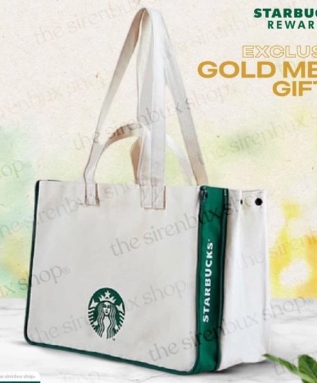 กระเป๋าผ้า สำหรับถือและสะพายข้างได้ สินค้าเป็นของแถมมาจาก Starbucks