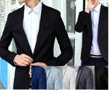 ขาว ดำ !! เสื้อสูทแฟชั่นผู้ชาย ทรงสลิมฟิต ปกเปิด สุดคุ้ม Size No.34 36 40 ขาว ดำ