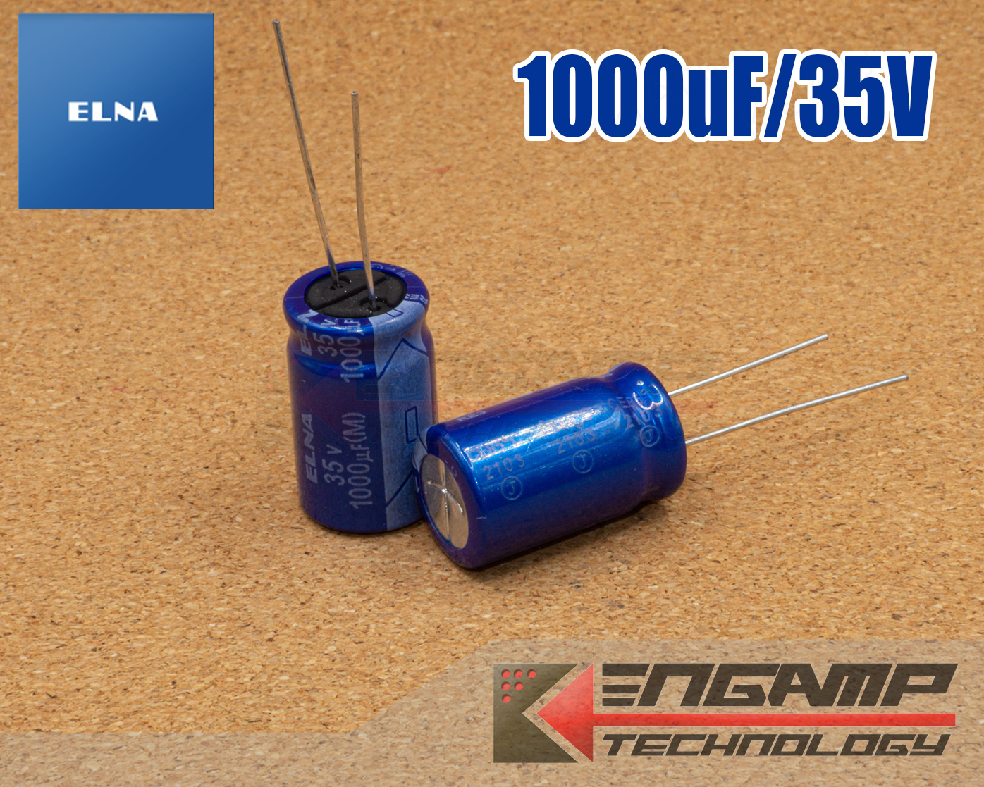(1ตัว) [E-CAP] 1000uF/35V 85C ELNA RE3 12.5x20mm P=5mm
