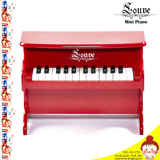 เปียโนเด็ก – LOUVE Mini Piano เปียโนทำจากไม้ MDF อย่างดี แข็งแรง ทนทานออกแบบสำหรับเด็กโดยเฉพาะ สร้างความสนุกสนาน ปลูกฝังความรักในเสียงดนตรี พร้อมกระตุ้นพัฒนาการเด็ก ฝึกการใช้ประสาทสัมผัสทั้ง 3 ได้แก่การสัมผัส การได้ยิน การมองเห็น ให้สัมพันธ์กัน ผ่านการเล่นตามโน้ตเพลงในกล่อง เสียงน่ารักๆ กังวานเหมือนระฆัง กระตุ้นความสนใจ ออกแบบจำลองจากเปียโนจริง เหมาะสำหรับเป็นของขวัญชิ้นแรก ไม่จำเป็นต้องอ่านโน้ตได้ หรือมีพื้นฐานทางด้านดนตรี ก็สามารถเล่นตามแถบสีและโน้ตได้อย่างง่ายดาย