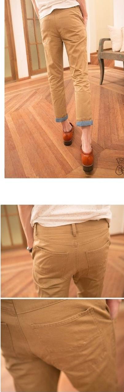 หมดแล้วหมดเลย !!กางเกง5ส่วนผู้ชายเกาหลี กางเกงสามส่วน ขาเดฟ พับขาขึ้นสีทูโทนและไม่พับขาสีปกติ เอว No.34 เขียว