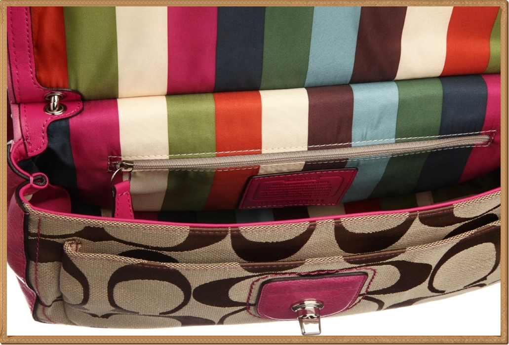 Coach Signature City Willis 19033 - Khaki / Pink