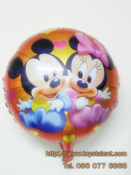 ลูกโป่งฟลอย์ลาย Baby Mickey and Minnie ทรงกลม - / Item No. TL-C011