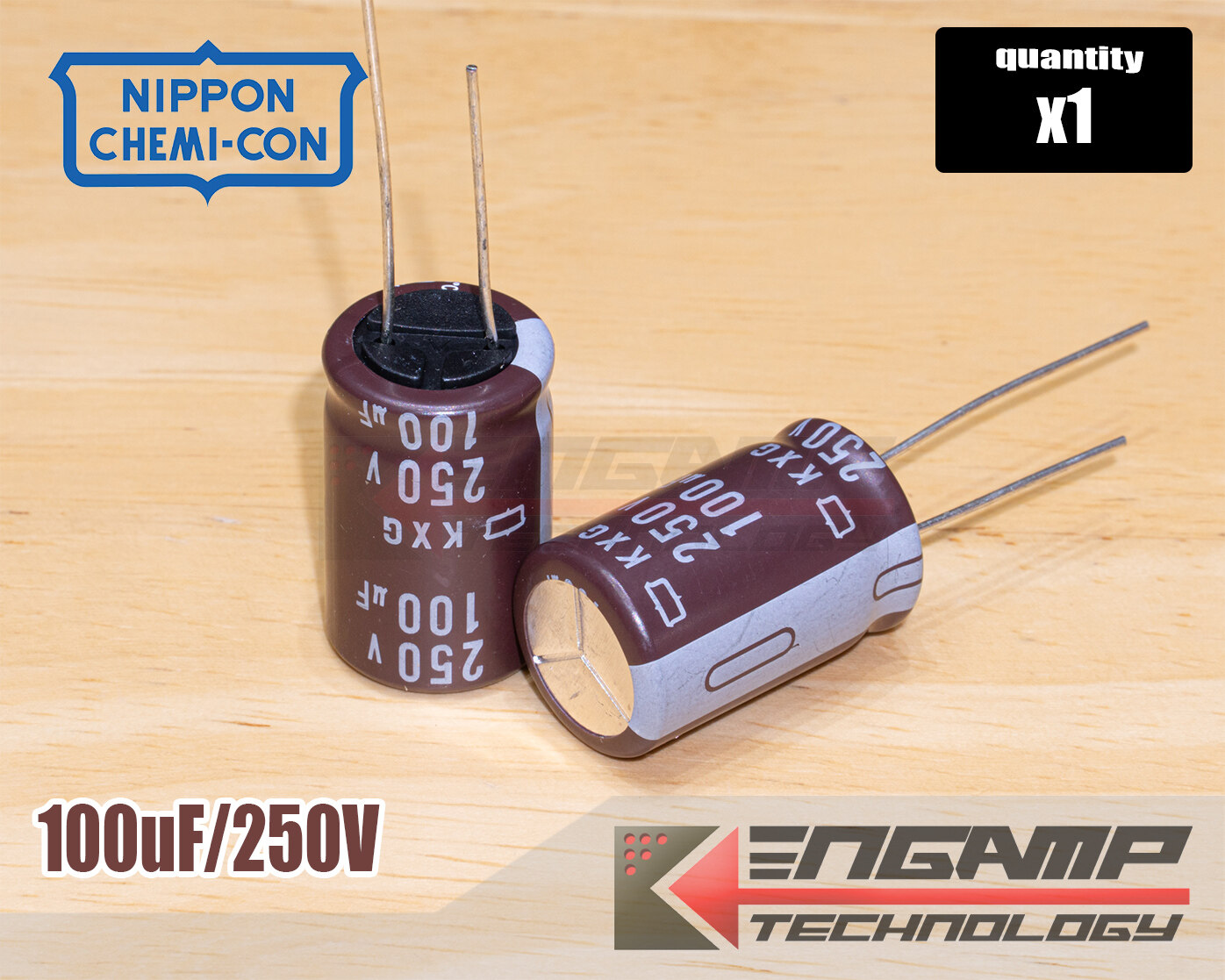 (1ตัว) [E-CAP] 100uF/250V 105 C NIPPON KXG 16x25mm P=7.5mm
