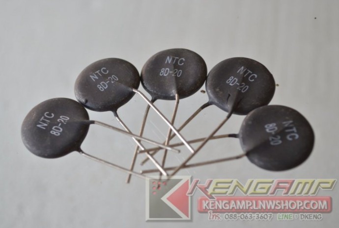 NTC 8D20 NTC Thermistor 8R ที่ 25C 6A