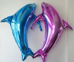 Dolphin Shape Balloon - ลายปลาโลมา สีฟ้า ตัวใหญ่ / Item No. TL-B004