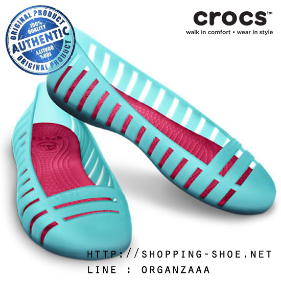 Women's Crocs Adrina Flat II - Aqua / Raspberry ของแท้ Outlet ไทยและอเมริกา