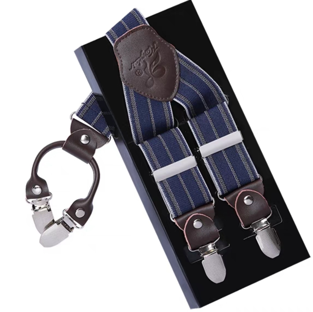 สายรัดกางเกงเอี๊ยม มาตรฐาน 4จุด หูคู่ ไม่เป็นสนิม แบบ Y กว้าง 3.5cm แบหูคู่ หนังแท้ สี น้ำเงิน น้ำตาล น้ำตาลแดง แดง ขาว เนื้อ ดำ เทา