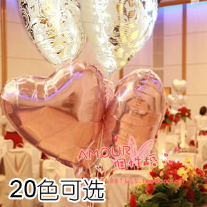 ลูกโป่งฟลอย์รูปหัวใจ สีชมพูมุก ไซส์ 18 นิ้ว - Heart Shape Foil Balloon Pearl Pink Color / Item No.TL-G015
