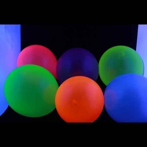ลูกโป่งกลม คละสีนีออน สะท้อนแสง ไซส์ 10 นิ้ว แพ็คละ 10 ใบ (Latex Balloons 10"- Mixed Neon Color )