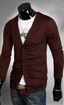 เสื้อคลุมติดกระดุม คาร์ดิแกน ผ้าฝ้าย แฟชั่น ใส่สบาย No.35 37 สีน้ำตาล ดำ ฟ้าเข้ม เทาอ่อน