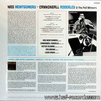 Wes Montgomery - Cannonball & Tht Poll Winners 1Lp N.