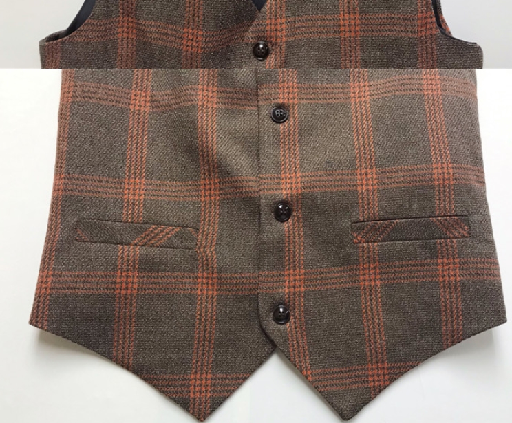 เสื้อกั๊กสูท สก็อต อังกฤษ กระดุม4เม็ด สีเทา ดำ กากี น้ำตาล ฟ้า ครีม Size เอวเสื้อNo.30 32 34 36 38 40 42