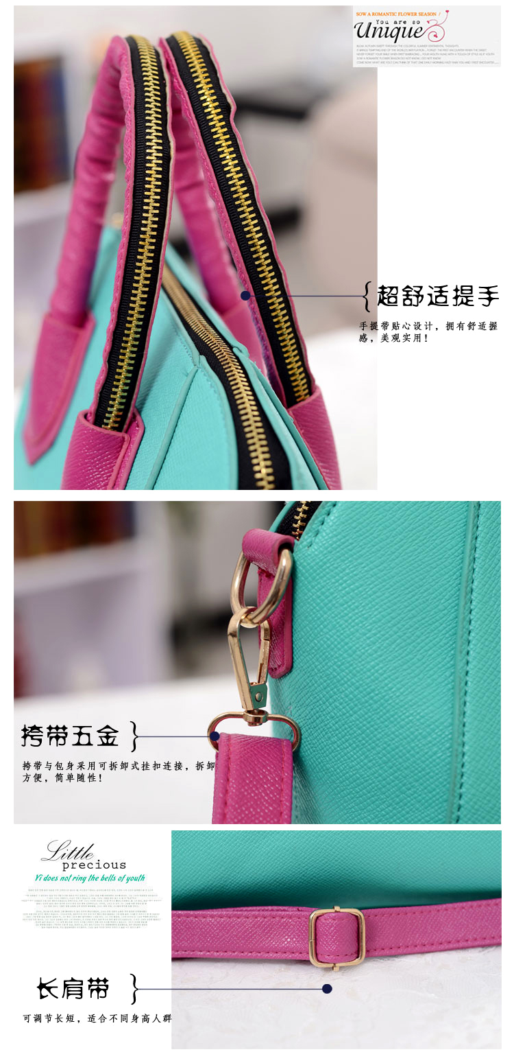 พร้อมส่งจ้า*** กระเป๋าแฟชั่น ทรงสวยเรียบหรู สีเขียวฟ้า สายสีชมพู เก๋ๆ สามารถถือและสะพายได้ทั้งสองแบบ