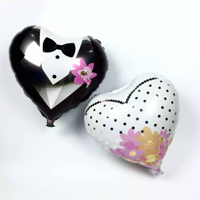 ลูกโป่งฟลอย์รูปชุดสูท เจ้าบ่าว ทรงหัวใจ ไซส์ 18 นิ้ว - A Groom's Suit Foil Balloon / Item No. TL-E064