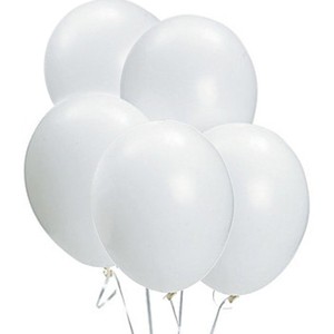 ลูกโป่งกลมเนื้อสแตนดาร์ท สีขาว ไซส์ 10 นิ้ว แพ็คละ 10 ใบ (Round Balloons Size 10" - Standard White Color)