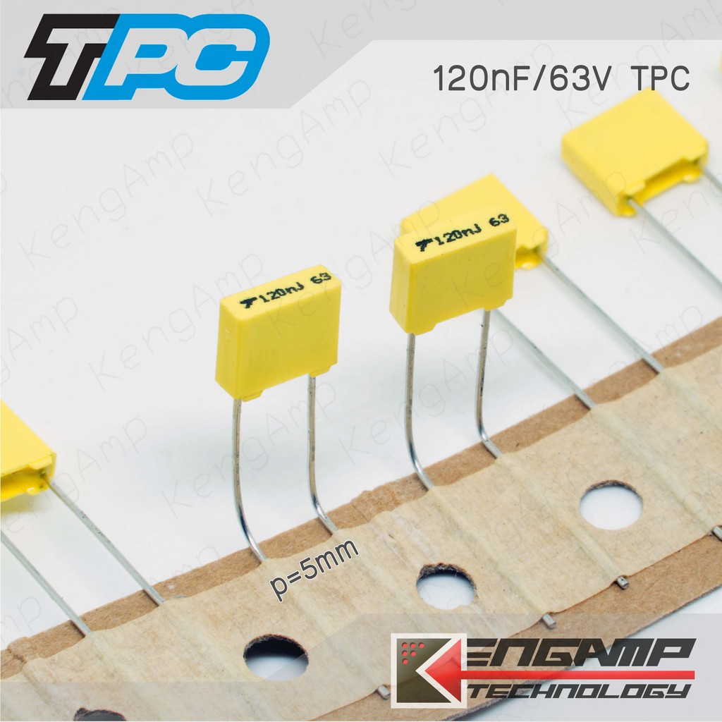 (10ตัว) [F-CAP] 120nF/63V 0.12uF/63V ยี่ห้อ TPC