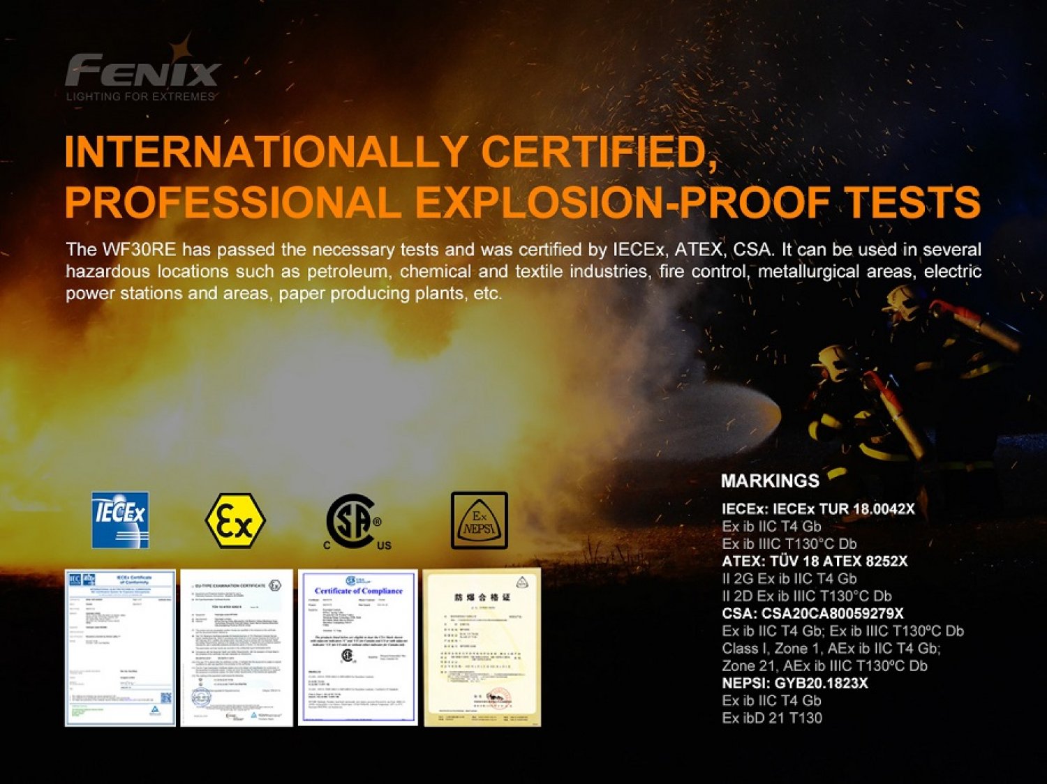 fenix WF30RE ไฟฉายกันระเบิด