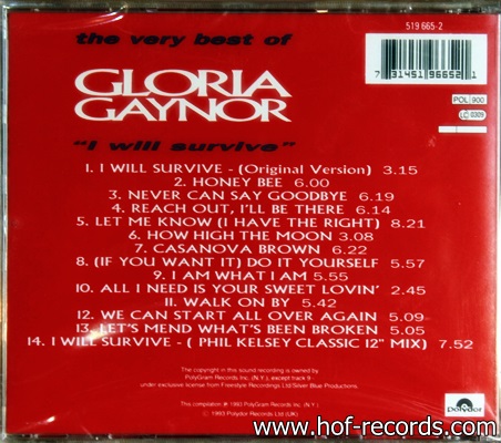 Cd Gloria Gaynor - the very best of " I will survive "