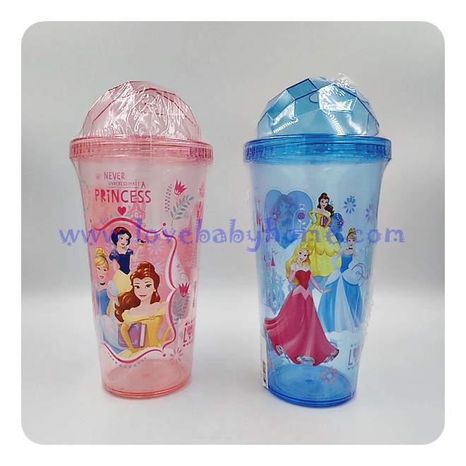 แก้วน้ำเจ้าหญิง ฝาโดมเพขร แก้วพลาสติก สินค้าเป็นของแถม ของพรีเมี่ยม