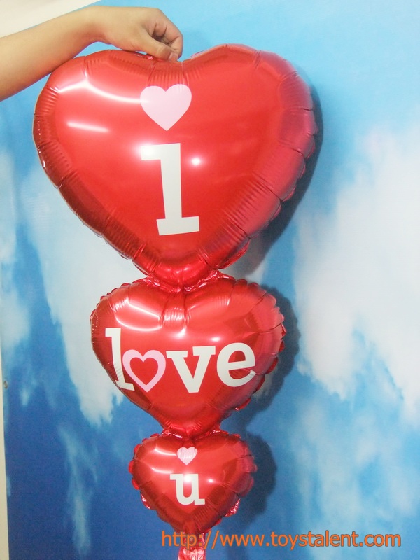 ลูกโป่งฟลอย์รูปหัวใจ สีแดง I LOVE YOU ต่อกัน-Love Series Heart Shape Foil Balloon / Item No.TL-E050
