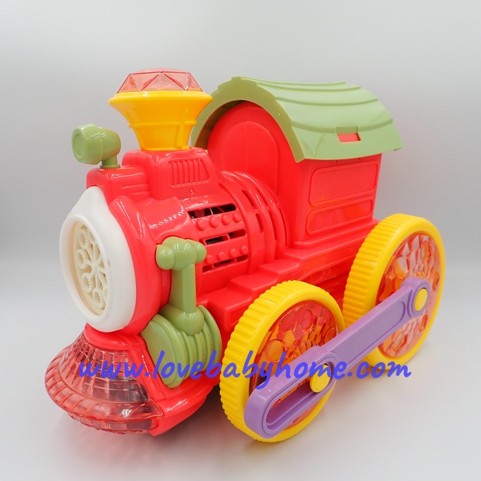 รถไฟเป่าฟอง มีเสียง มีไฟ Bubble blowing train เป่าฟอง