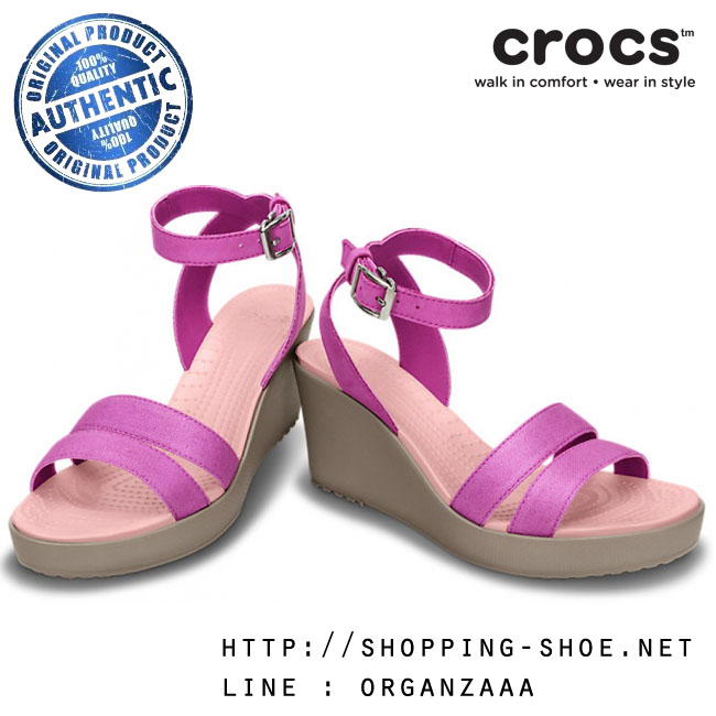 Crocs Women’s Leigh Wedge - Orchid / Mushroom ของแท้ Outlet ไทยและอเมริกา