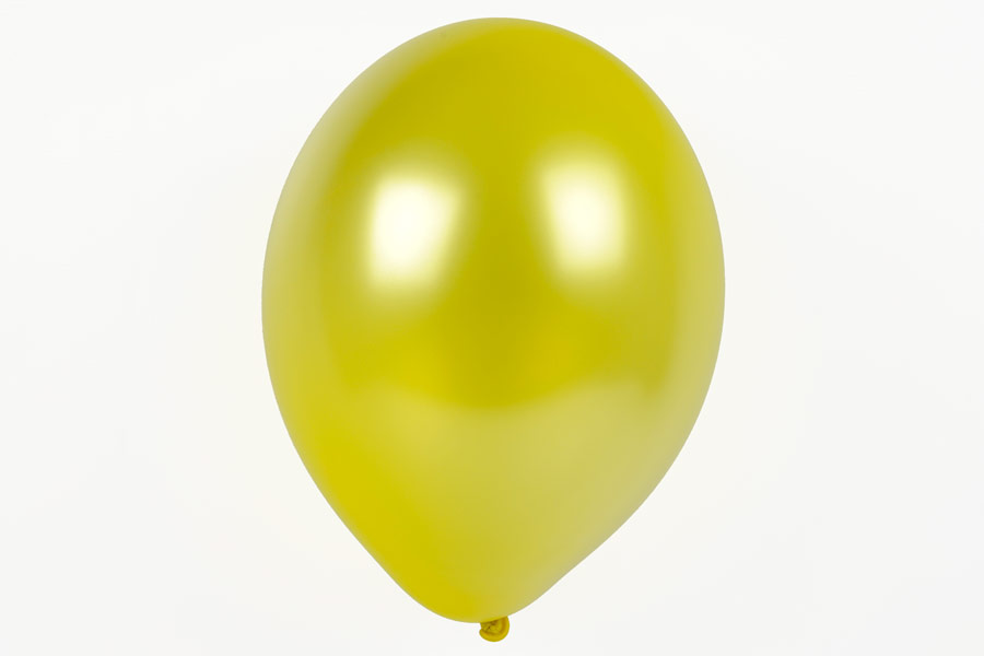 ลูกโป่งกลมเนื้อเมททัลลิก สีเหลือง ไซส์ 10 นิ้ว แพ็คละ 10 ใบ (Round Balloons Size 10" - Metallic Yellow Color)