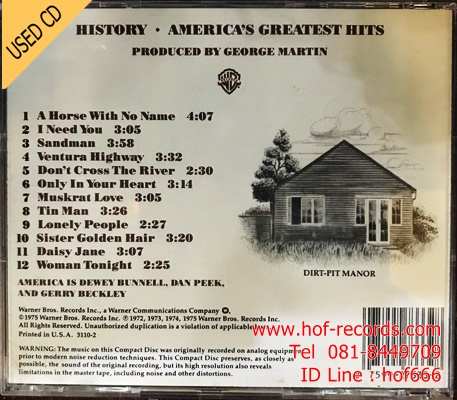 America - American's Greatest Hits History (US ) Used CD 1 Dise VG++