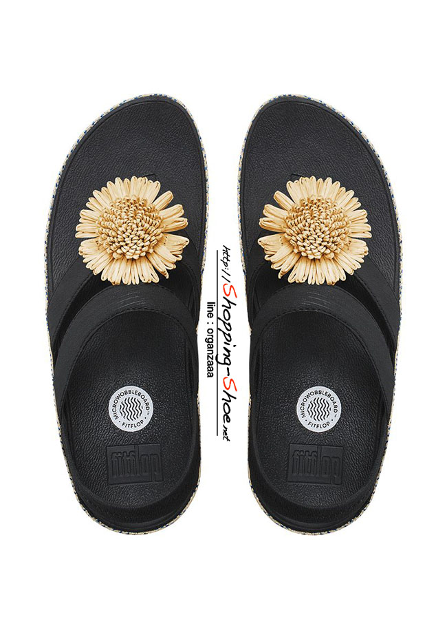 Fitflop Rosita Flower Backstrap Black ของแท้ นำเข้าจาก USA และ UK