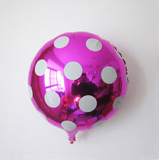 ลูกโป่งฟลอย์ทรงกลม Polk Dot สีชมพู ไซส์ 18 นิ้ว - Round Shape Balloon Polka Dot Pink Color 18" / Item No. TL-G033