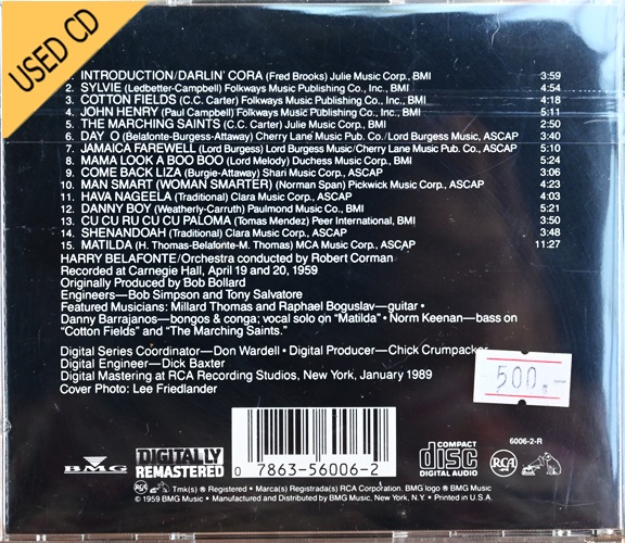 Used CD Belafonte - At Carnegie Hall