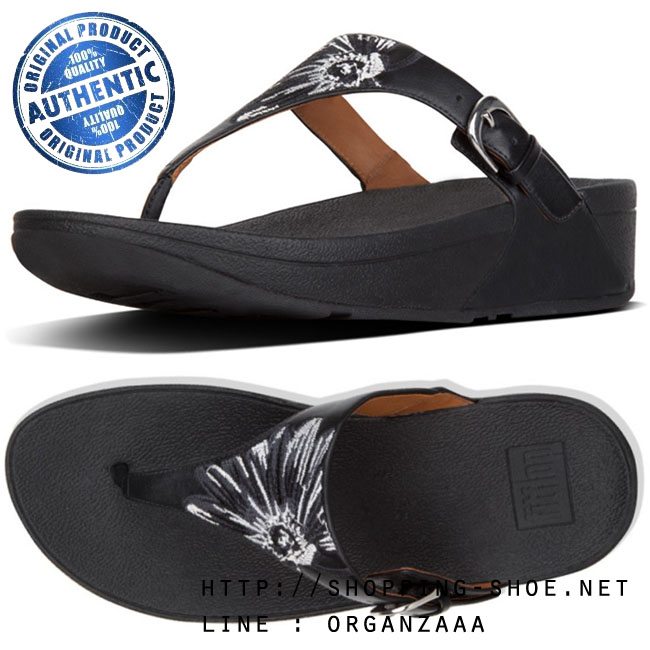 Fitflop The Skinny Daisy Stitch Embroidery Black ของแท้ นำเข้าจาก USA และ UK