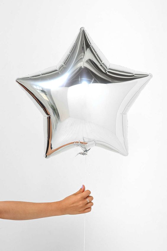ลูกโป่งฟลอย์รูปดาว สีเงิน ไซส์ 18 นิ้ว - Star Shape Balloon Silver Color / Item No.TL-G002