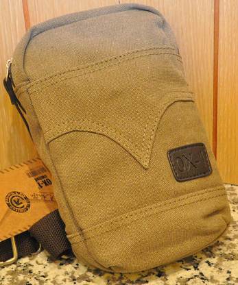 กระเป๋าสะพายข้าง size S แบบกระเป่ายีนส์ เนื้อผ้าใบ สีดำ น้ำตาล