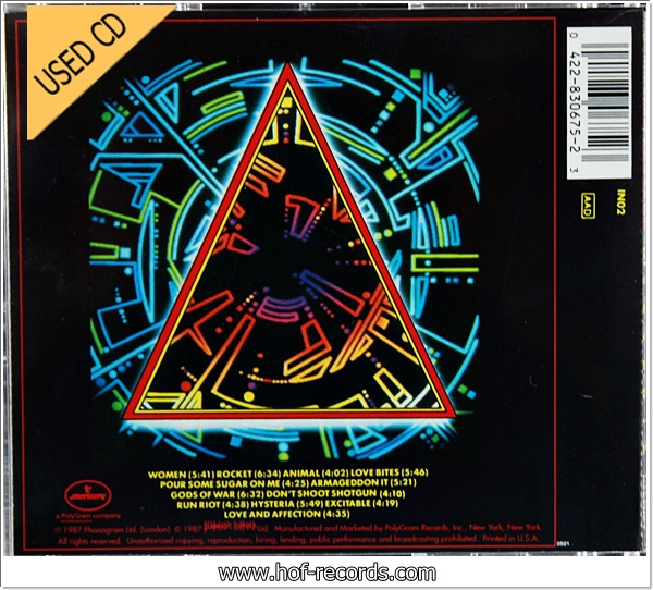 Def Leppard - Hysteria ( Made In USA ) Used Cd VG++