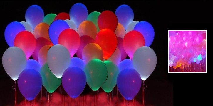 ลูกโป่ง LED สีม่วง แพ็ค 5 ชิ้น ไฟเปลี่ยนสี RGB mode (Purple Color Balloons - LED RGB Mode)