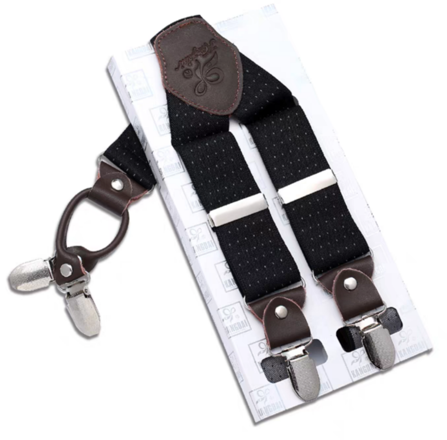 สายรัดกางเกงเอี๊ยม มาตรฐาน 4จุด หูคู่ ไม่เป็นสนิม แบบ Y กว้าง 3.5cm แบหูคู่ หนังแท้ สี น้ำเงิน น้ำตาล น้ำตาลแดง แดง ขาว เนื้อ ดำ เทา