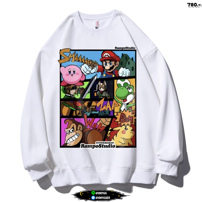 เสื้อแขนยาว สกรีนลายการ์ตูน 6 สี