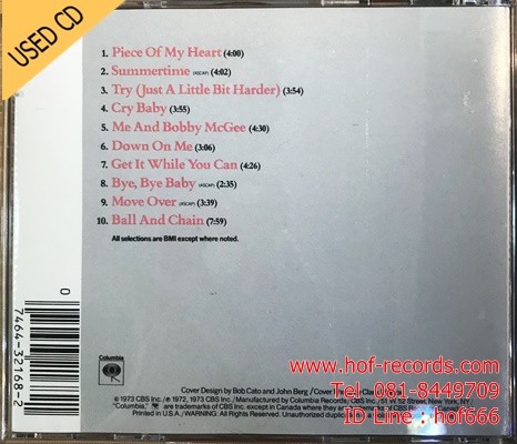 Janis Joplin's - Greast Hits ( US) Used CD 1 CD VG++