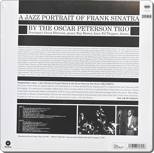 Oscar Peterson Trio - A Jazz Portrait Of Frank Sinatra 1Lp New