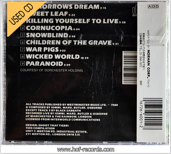 Black Sabbath - Live At Last (Japan) Used Cd VG++