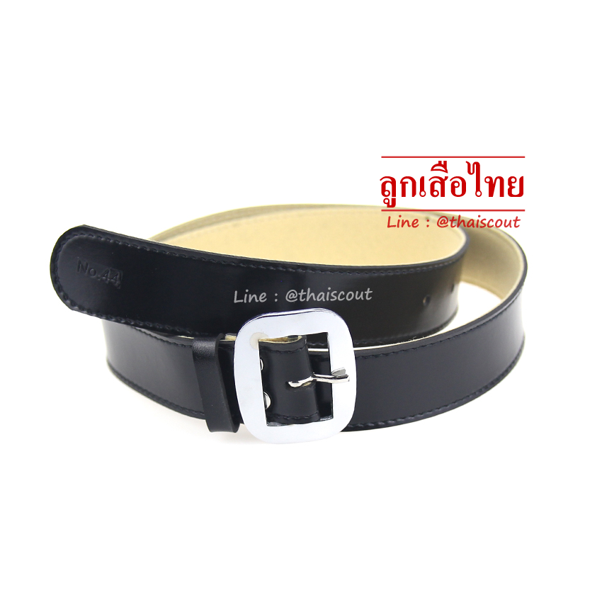 เข็มขัดนักเรียนสีดำสักกะหลาดขนาดเล็ก ยาว(30-36)