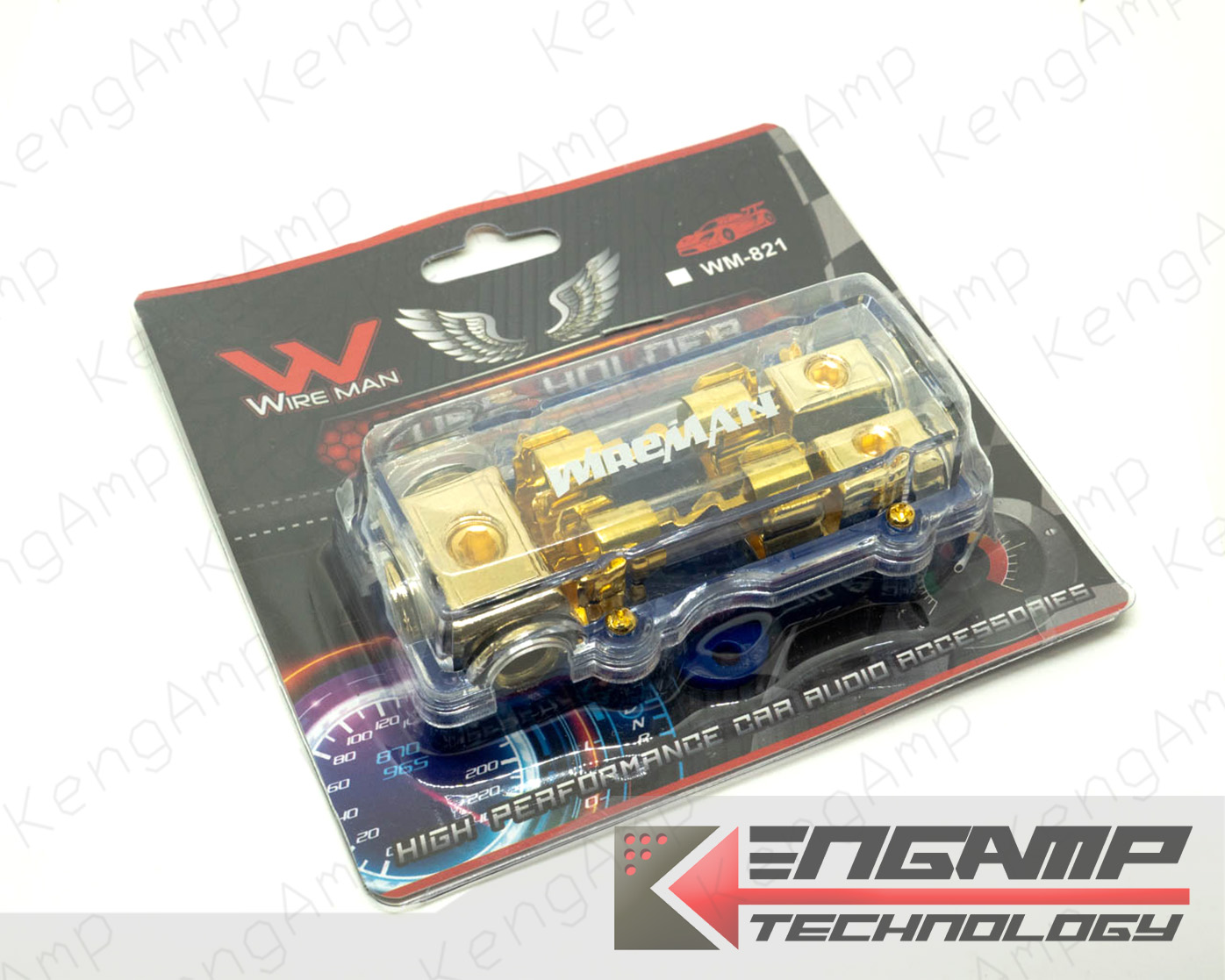 (1ตัว) [FUSE] กระบอกฟิวส์รถยนต์ 2ทาง WIREMAN WM821 พร้อมฟิวส์หลอดแก้ว 100A